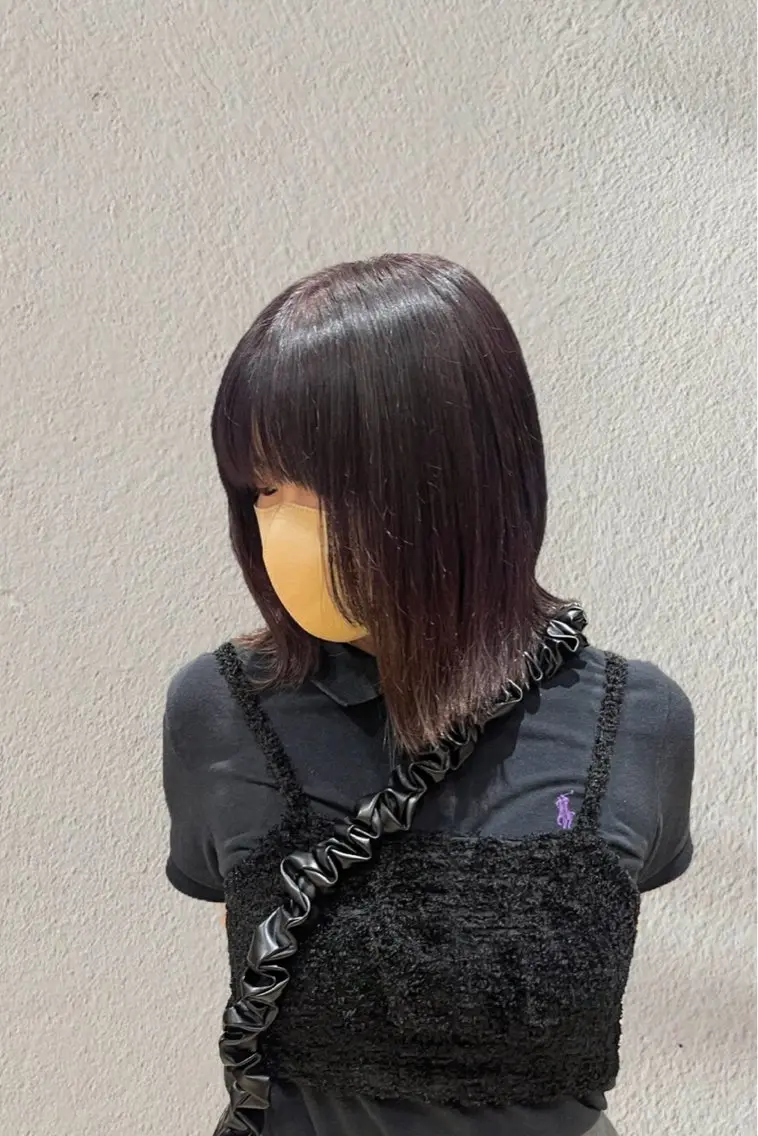 ミディアム カラー ブラウンカラー バイオレットカラー バイオレットブラウン 暖色カラー・メンズ 🫧Harukaのヘアスタイル