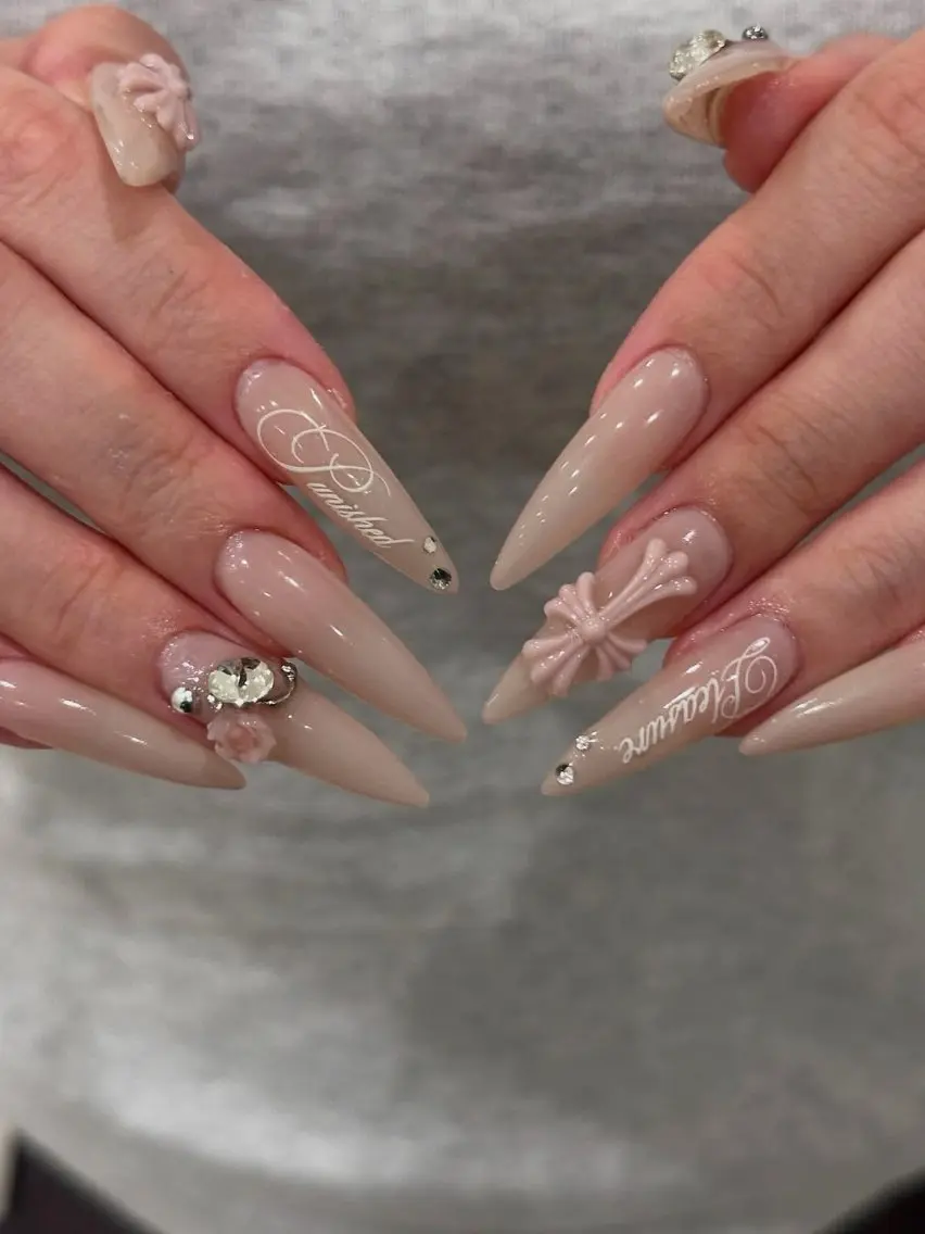 ネイル オーロラネイル ボルドー ブラウン 氷ネイル・うるうるネイル キラキラネイル ハンドネイル Sora  Nail 長さ出し専門店のネイルデザイン