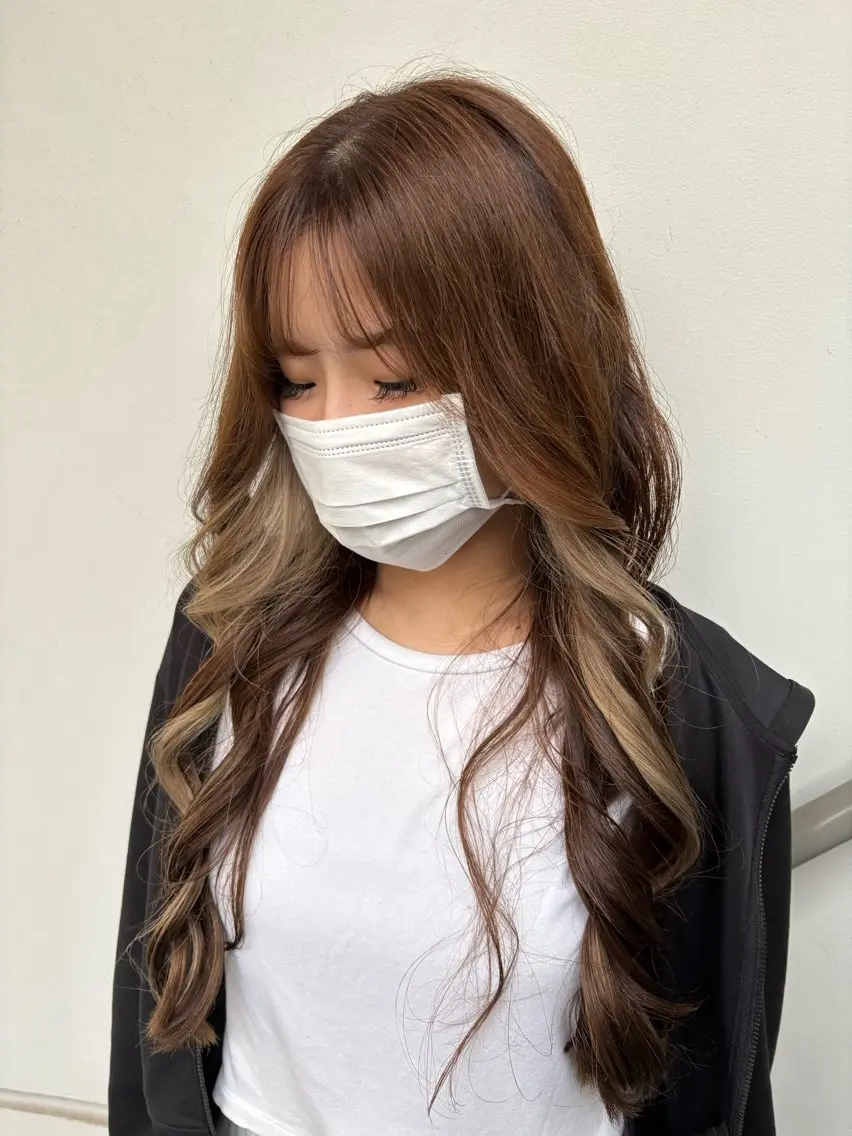 ロング カット ヘアカラー 横須賀中央人気カラー /くるみ🎀‎🤍のヘアスタイル