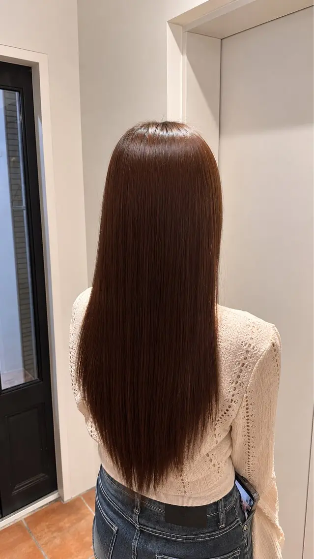 ロング パーマ 酸性ストレート ストレートパーマ 縮毛矯正 新屋敷 拓大のヘアスタイル
