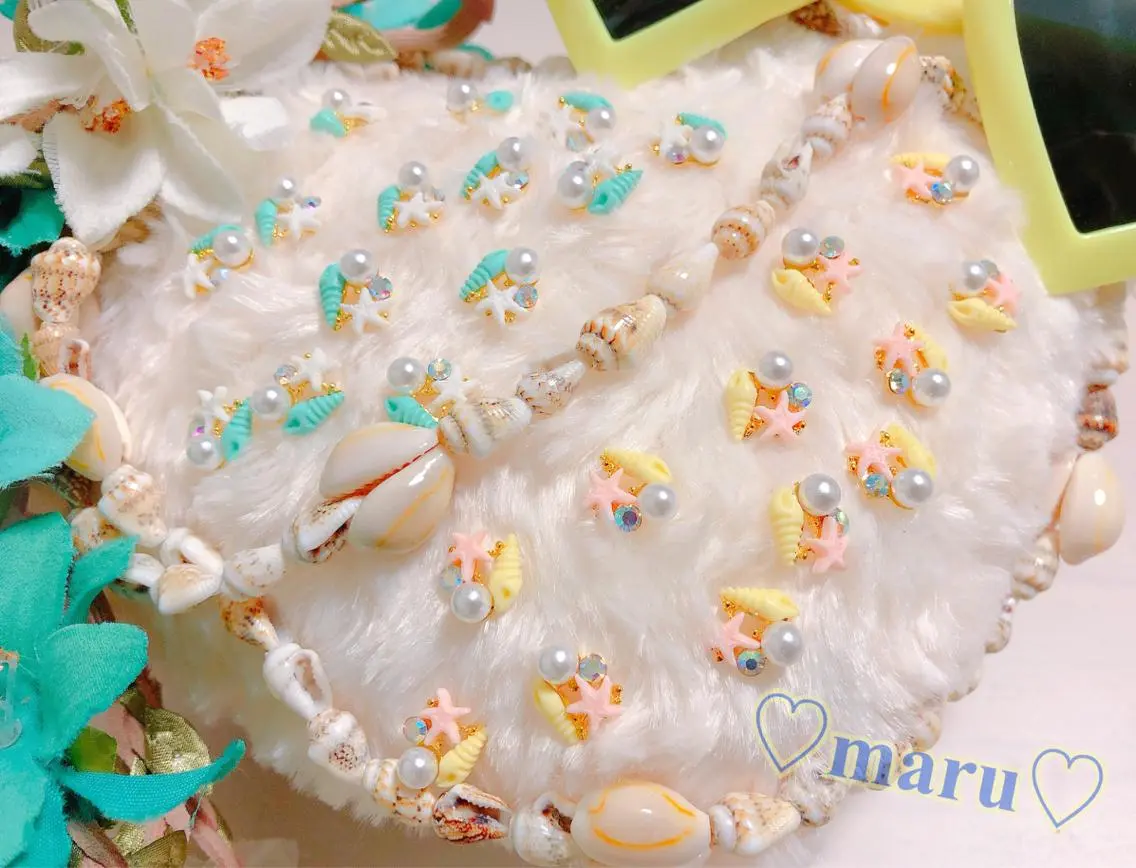 ネイル ブルー 持ち込み 黄色 まるみ♡7/1〜値上 げ致します(>_<)のその他イメージ