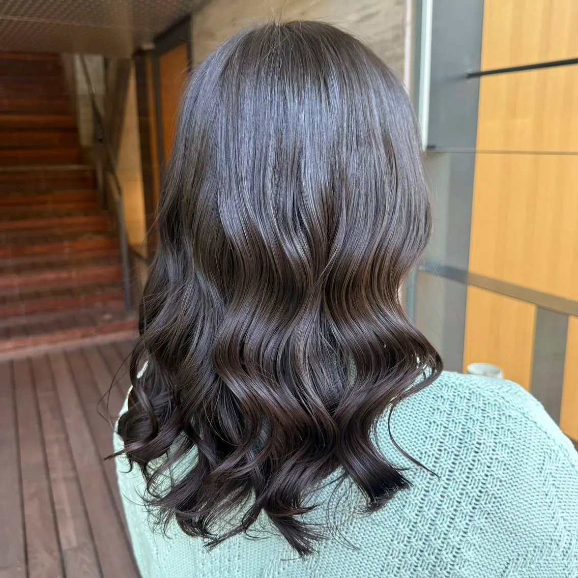ミディアム パーマ パーマ 韓国風パーマ🌿コテ 巻き風パーマ/るいのヘアスタイル