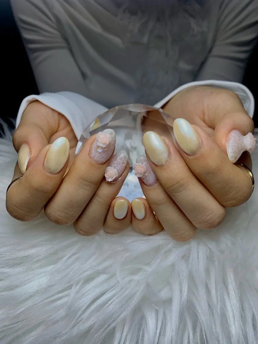 ネイル アートネイル オーロラネイル チークネイル 長さ出し フットネイル ハンドネイル 銀河_ Chan nailsのネイルデザイン
