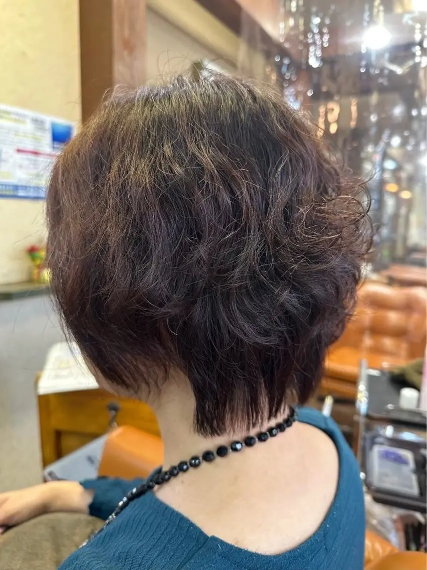 ショート パーマ カット パーマ トリートメント 🌻リンクスハート 島岡 茉生🌻🌼のヘアスタイル