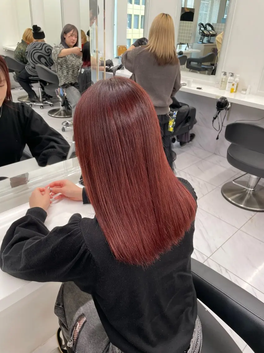 セミロング カラー ヘアアレンジ ヘアカラー トリートメント ヘアセット 💗横浜美容室 💗HARUNAのヘアスタイル