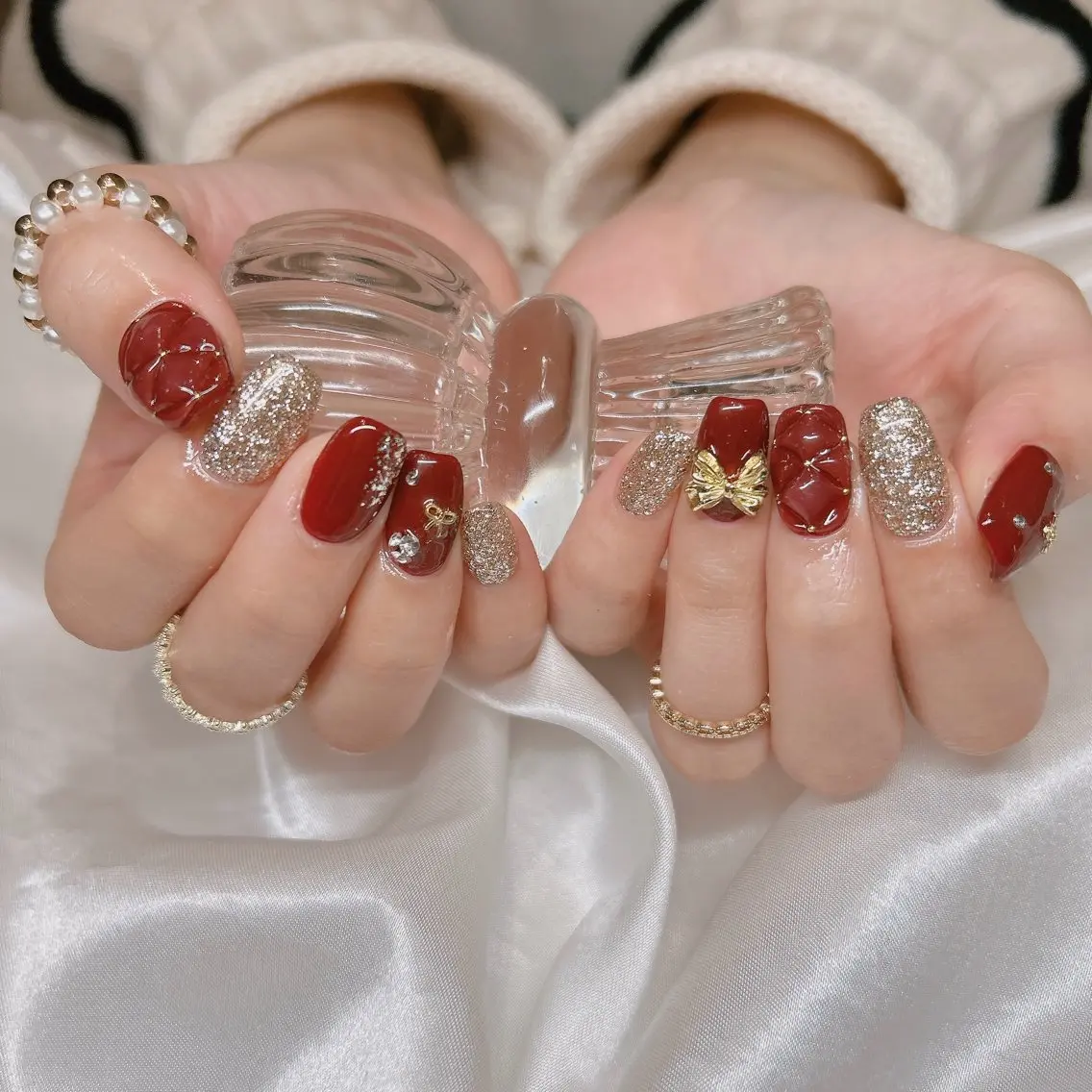 ネイル ボルドー ハンドネイル junna 金山.東別院.上前津のネイルデザイン