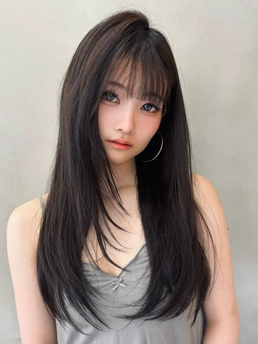 ロング カラー 色気レイヤースタイル 洒落色気ヘアマサトのヘアスタイル