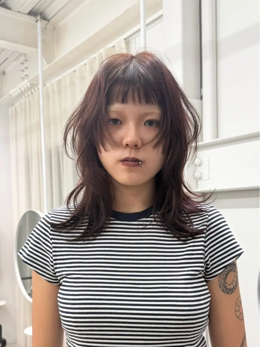セミロング カラー ヘアアレンジ 🦠デザインカラー/ 魚瀬あおい🦠のヘアスタイル