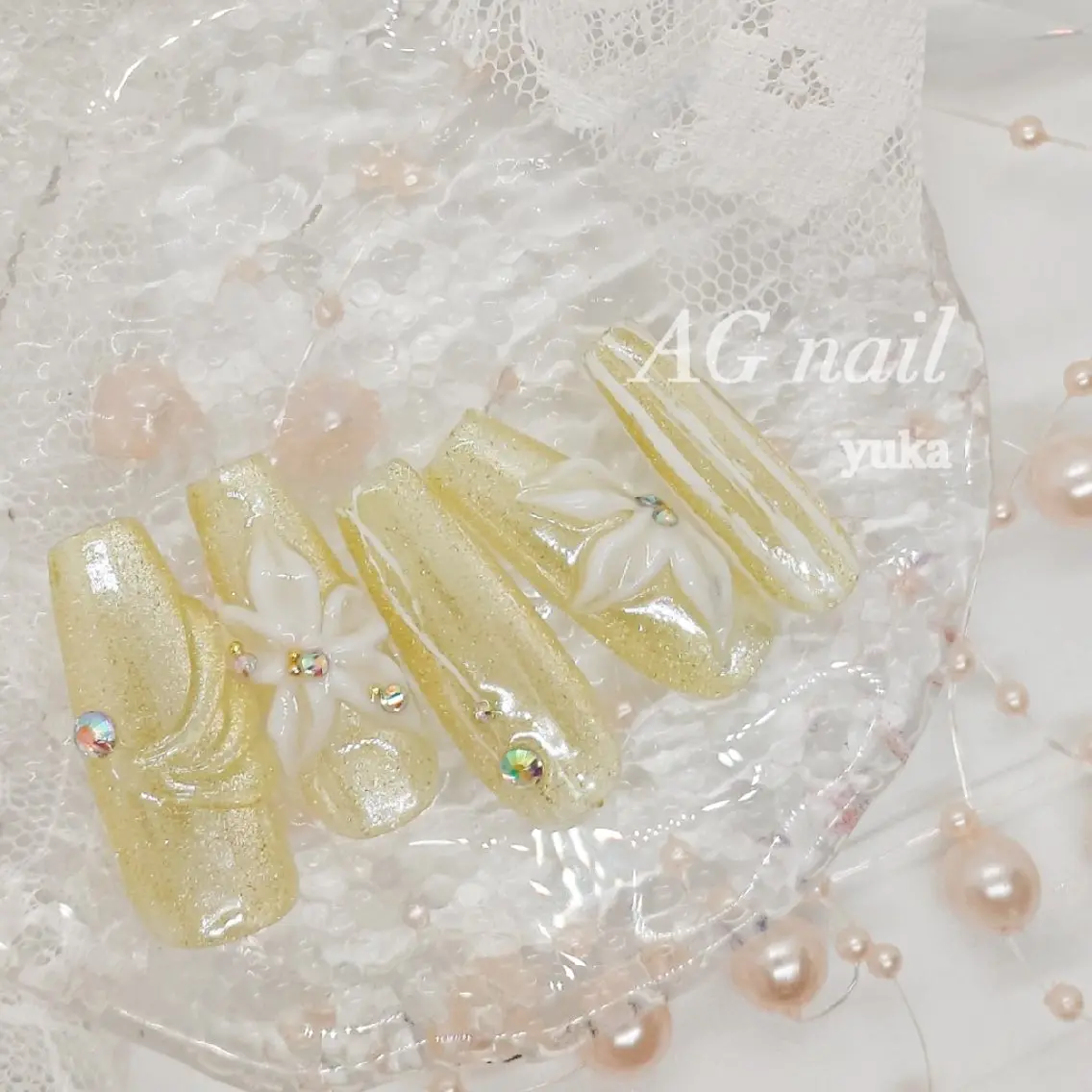 ネイル ロングネイル ハンドネイル AGnail 富永  /ちゅるん韓国ネイルのネイルデザイン