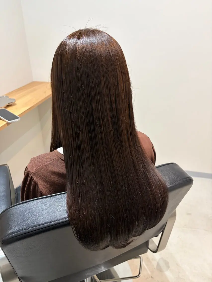 ロング omaフクダ 縮毛矯正/艶髪カラーのヘアスタイル