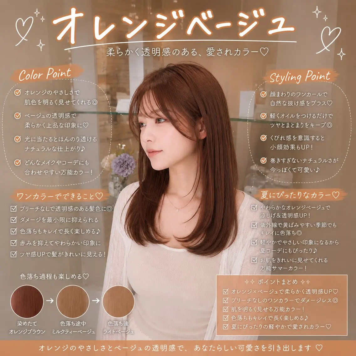セミロング カット ヘアカラー トリートメント 透明感カラー💎✨/ 西中/KUREAのヘアスタイル