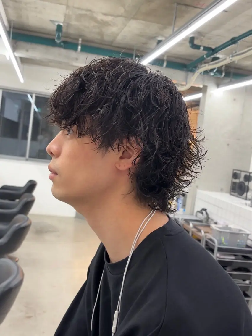 ショート パーマ メンズ フェザーパーマ メンズパーマ ツイストスパイラルパーマ メンズウルフカット ウルフカット カット パーマ なりたひろと / シャドウパーマのヘアスタイル