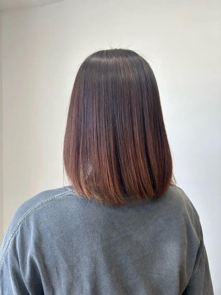 セミロング 縮毛矯正 トリートメント BALANCE ゆなのヘアスタイル