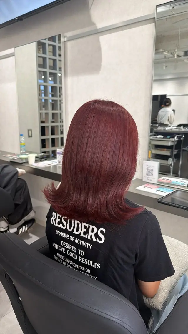 ミディアム カラー レッドカラー カット ヘアカラー トリートメント N°jemica 🫧REIKA🫧のヘアスタイル