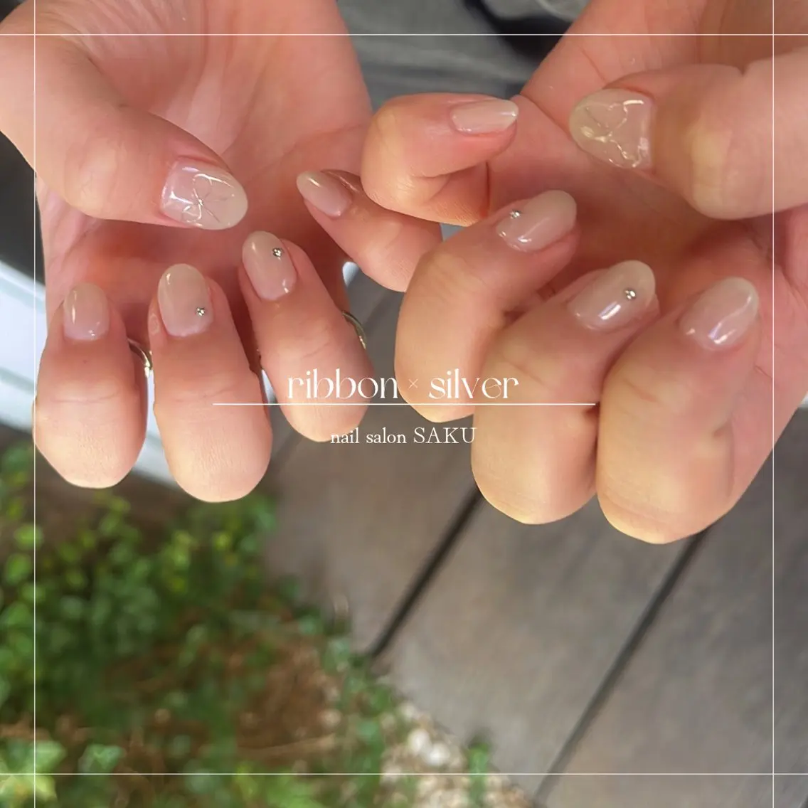 ネイル ミラーネイル ニュアンスネイル シンプルネイル SAKU nail 作島茜のネイルデザイン
