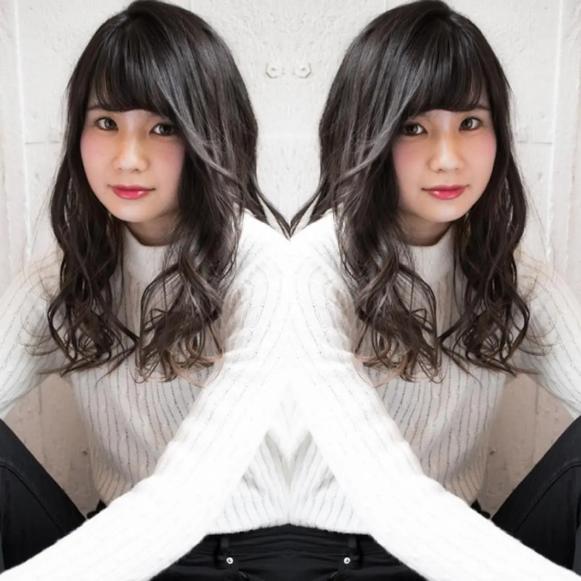 ロング アッシュ アッシュグレー あらき ちさとのヘアスタイル