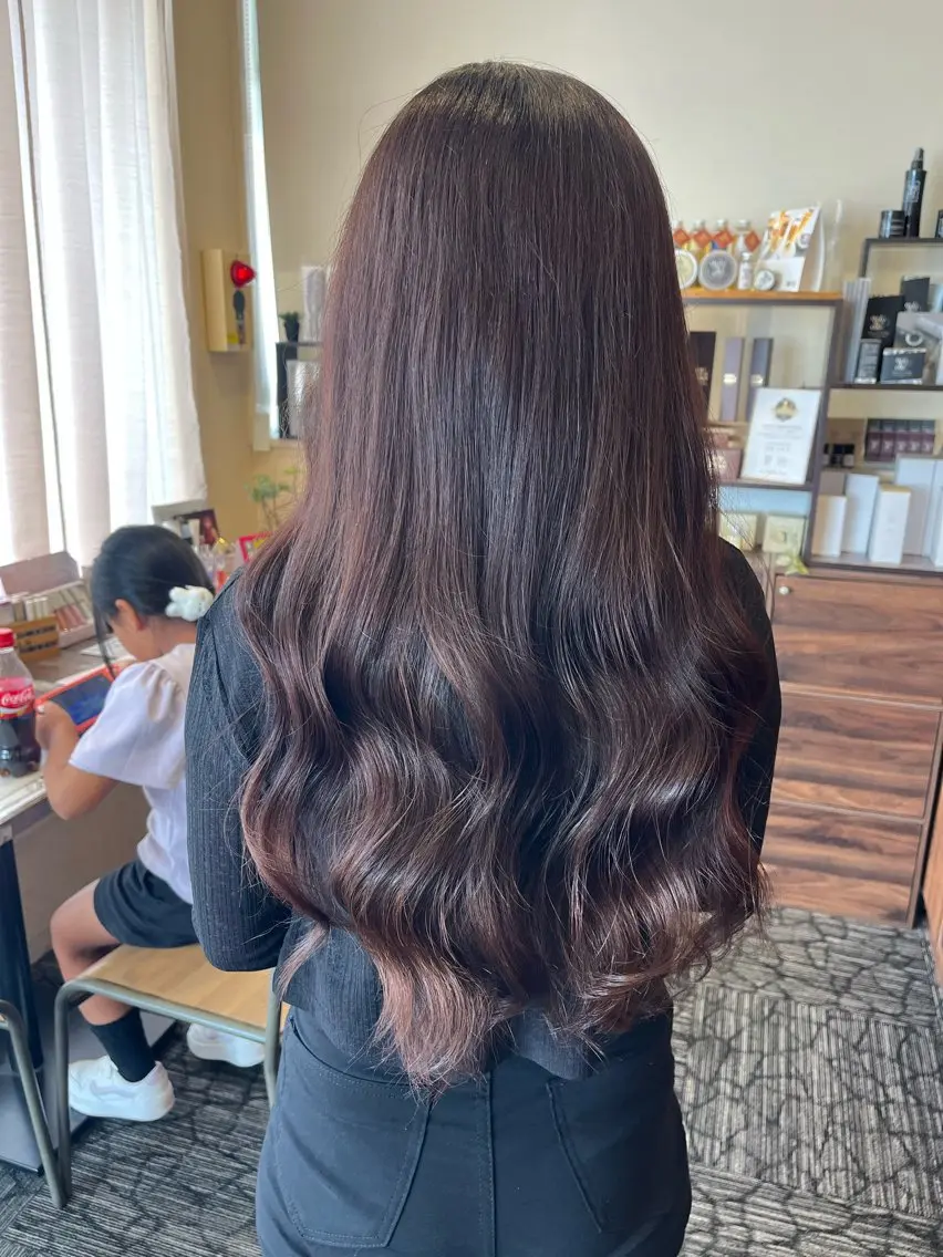 ロング ピンクブラウン 🎀OJIMA 🤍ピンクカラー🎀のヘアスタイル