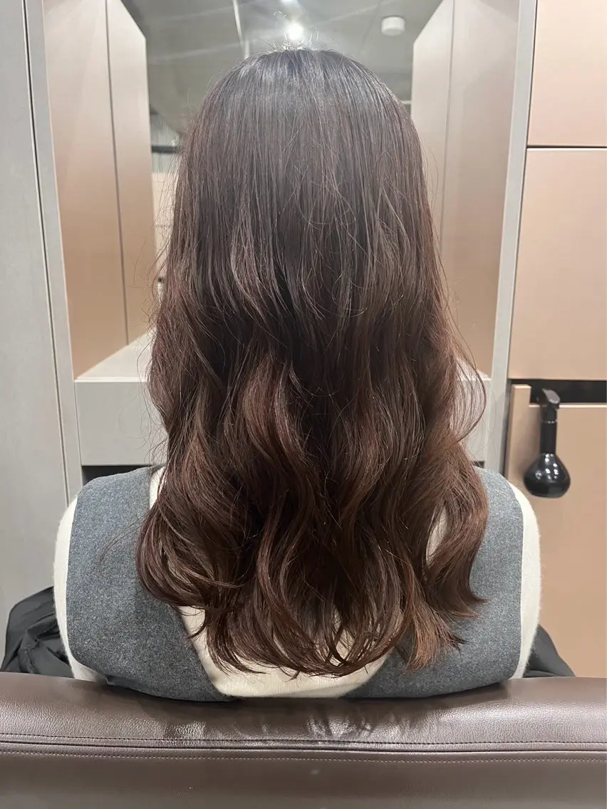 セミロング カラー パーマ カット ヘアカラー 表参道🌿赤み消し カラー/チナツのヘアスタイル