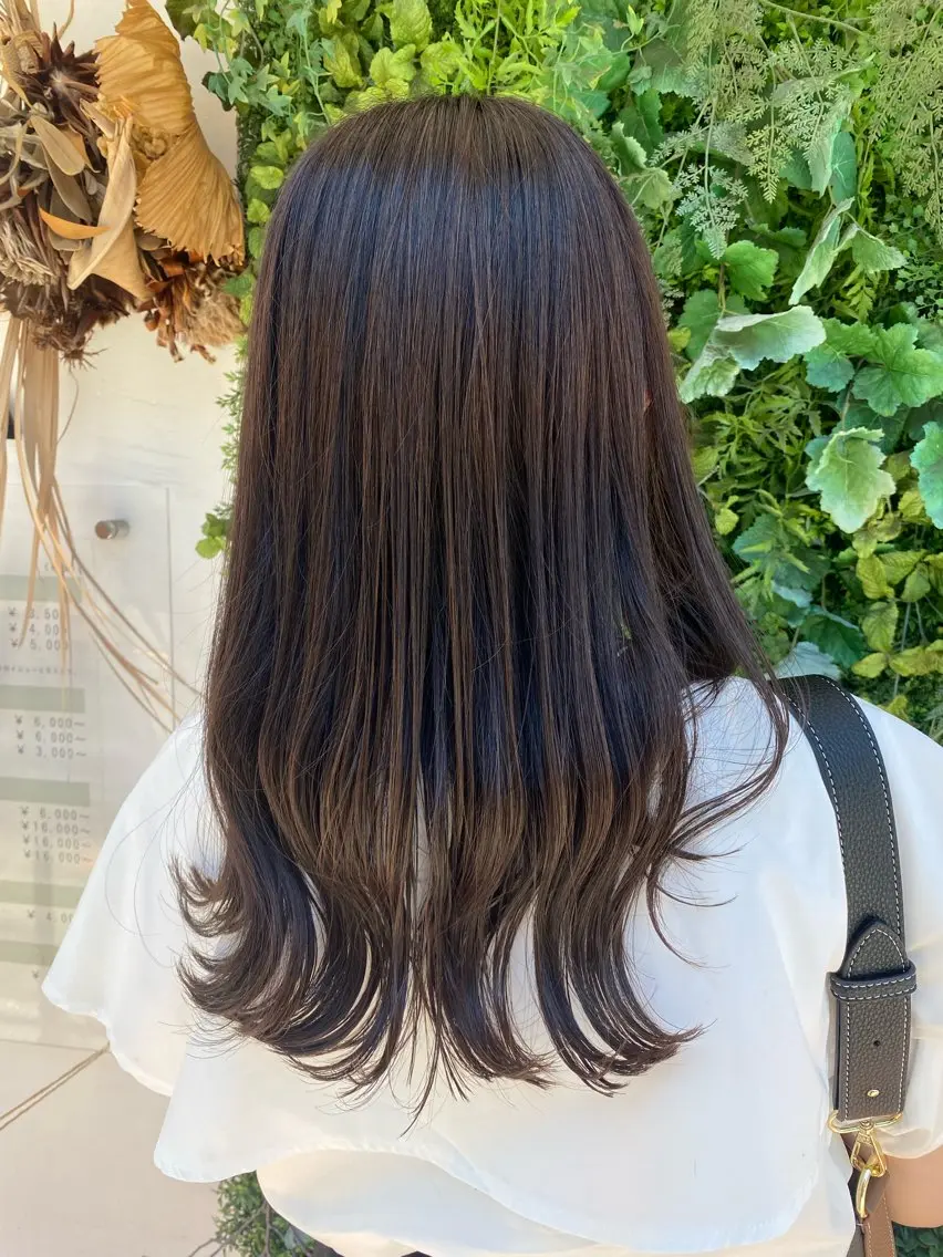 ロング カラー カット ヘアカラー トリートメント 透明感カラー/韓国 ヘア🩶yuri🩵のヘアスタイル