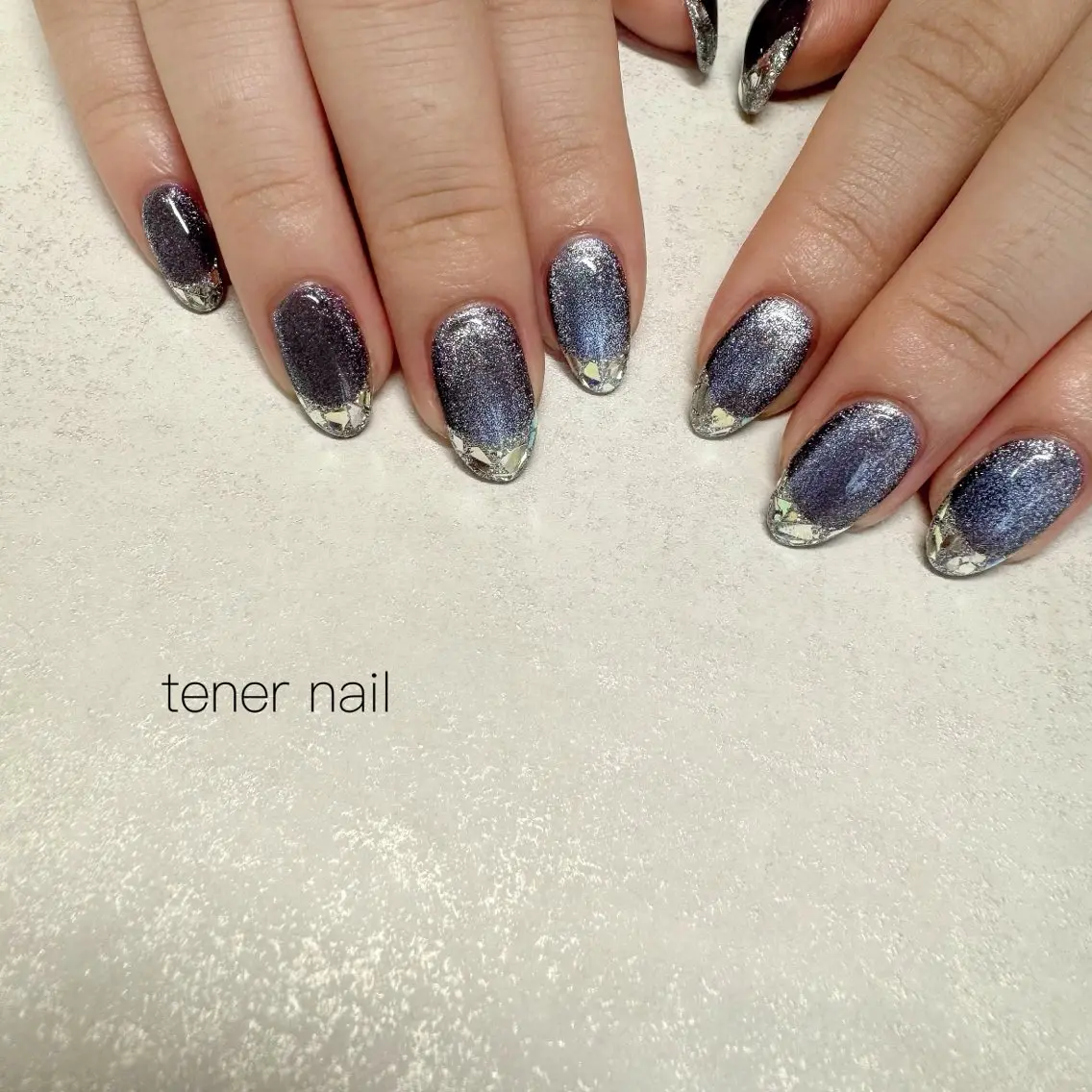 ネイル フレンチネイル ガラスフレンチ ハンドネイル テネルネイル tener nailのネイルデザイン