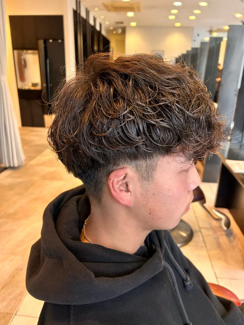 ショート パーマ メンズ マッシュ スペインカール カット パーマ 🍁メンズ特化美容師 /関根玲空🍁のヘアスタイル