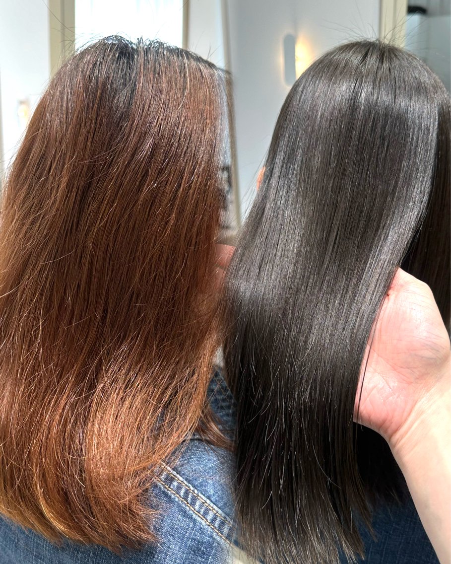 ミディアム カラー 縮毛矯正 カット ヘアカラー 縮毛矯正 トリートメント ヘッドスパ ヘアセット 朝ラク縮毛矯正 ブリーチ矯正/吉田のヘアスタイル