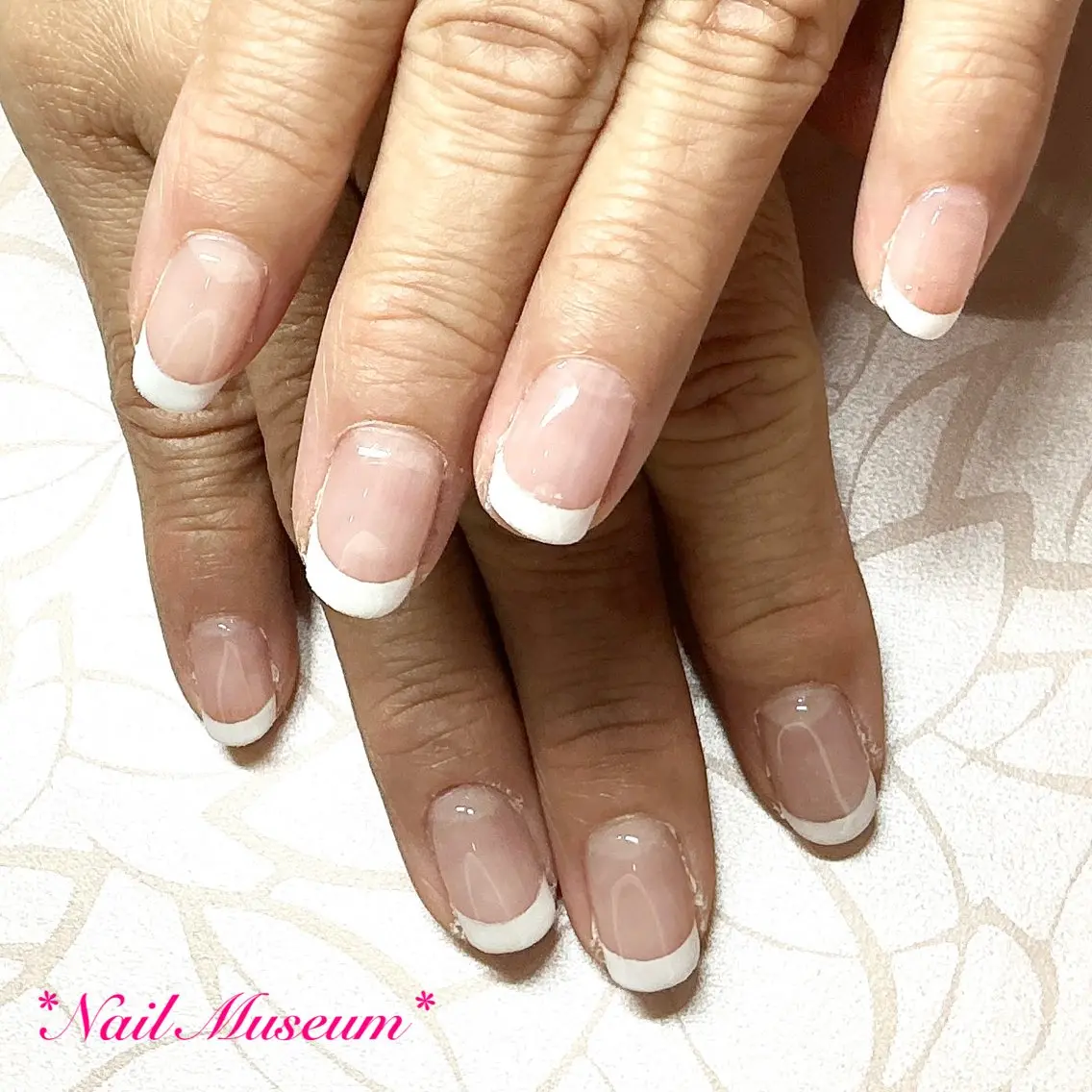 ネイル ブルー クリアネイル フレンチネイル ジェルネイル オフィスネイル nailmuseum KAMATARIのネイルデザイン