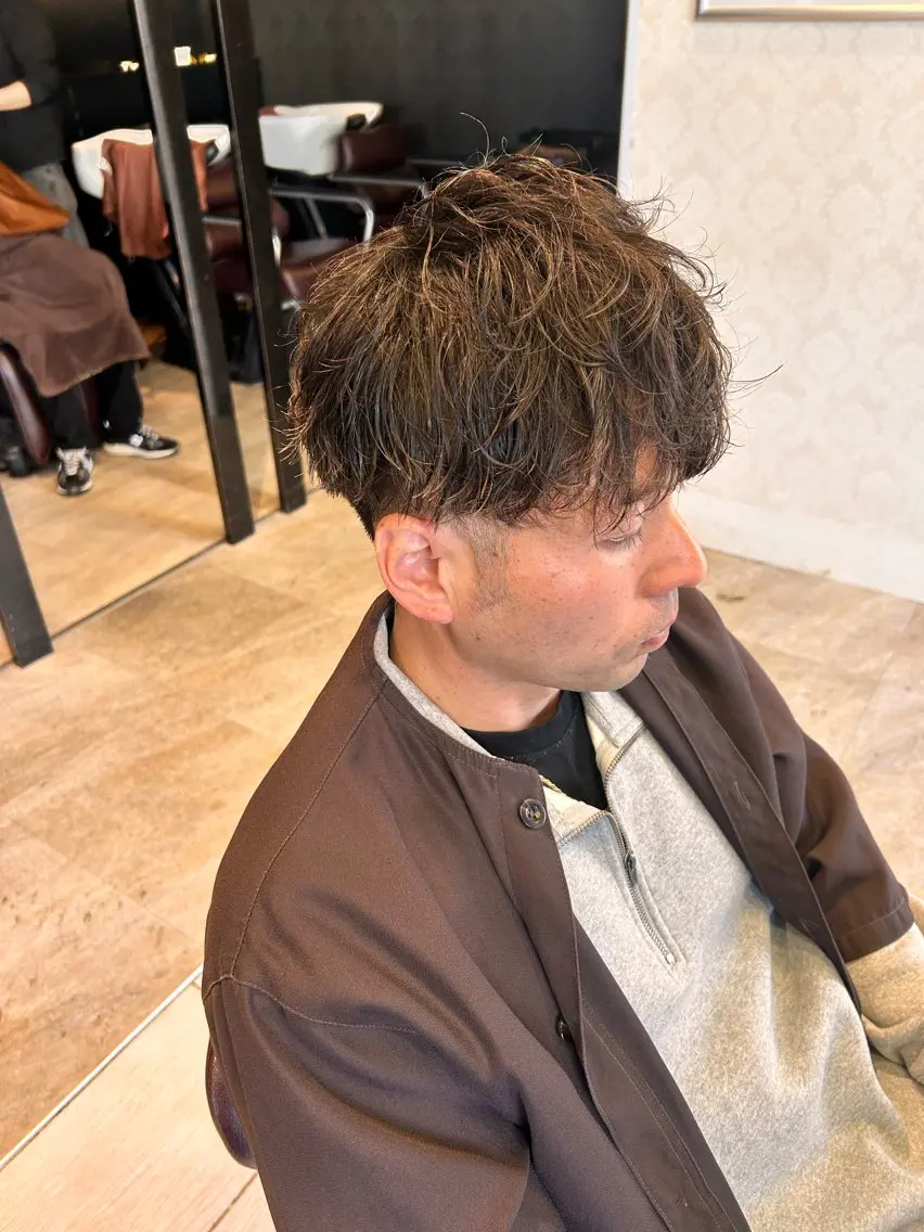 ショート パーマ メンズ マッシュ メンズパーマ カット パーマ 🍁メンズ特化美容師 /関根玲空🍁のヘアスタイル