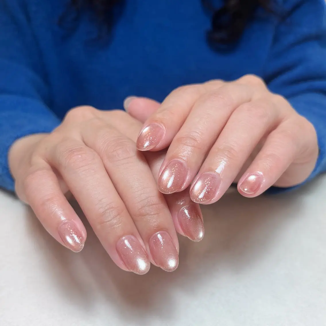 ネイル ブラウン フラッシュネイル マグネットネイル ハンドネイル Nail Salon BELMUEのネイルデザイン