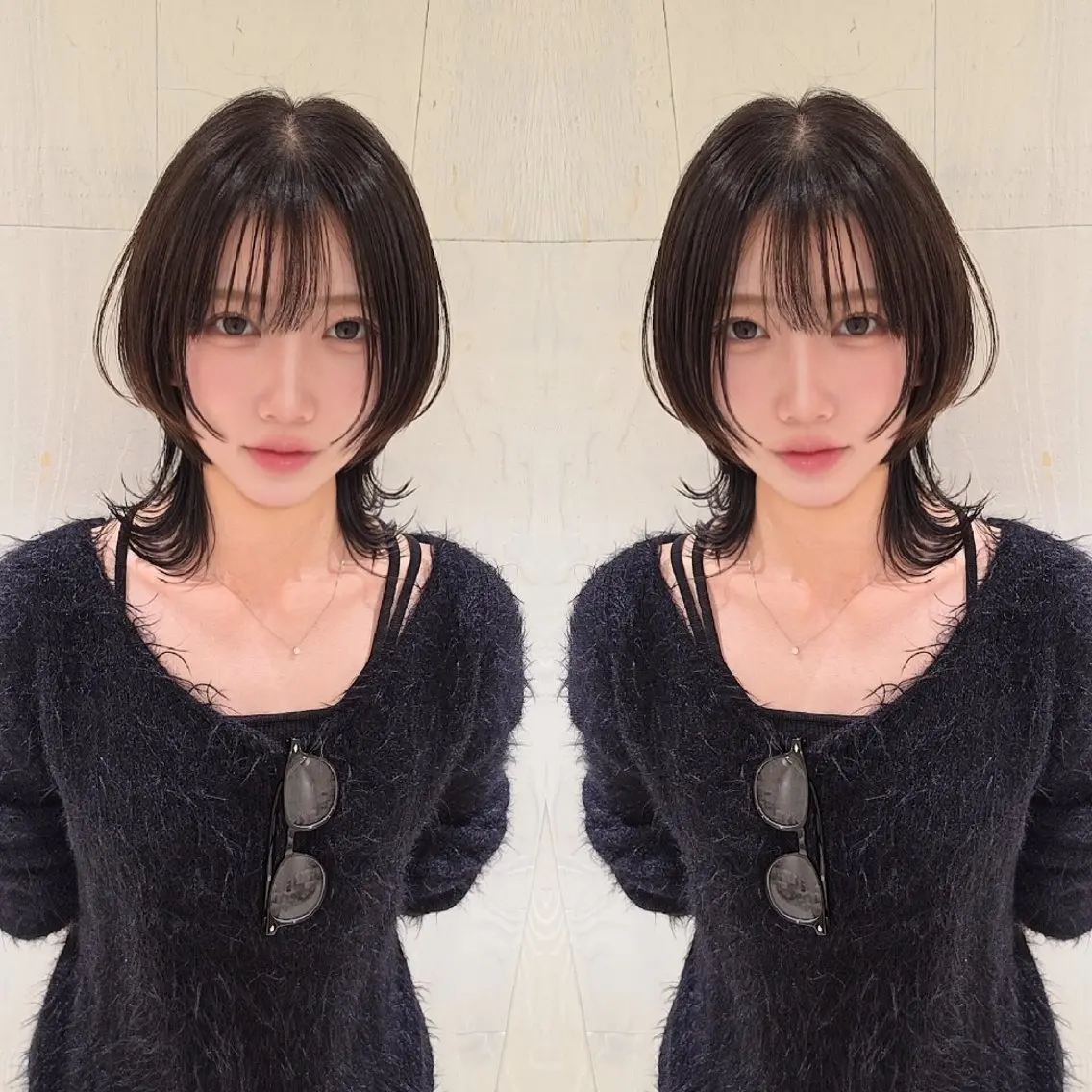 ミディアム ハッシュカット ウルフカット カット ヘアカラー トリートメント レイヤーカット/ ウルフカット/大橋 のヘアスタイル