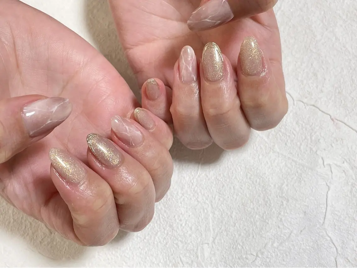 ネイル オーロラネイル フットネイル フレンチネイル ジェルネイル 韓国ネイル ハンドネイル mogunail &blowのネイルデザイン