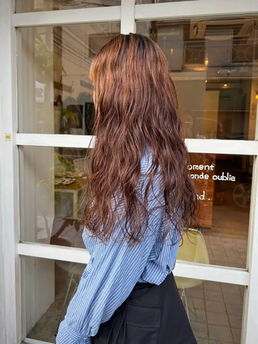 ロング パーマ カット パーマ トリートメント シカナイ アリサのヘアスタイル