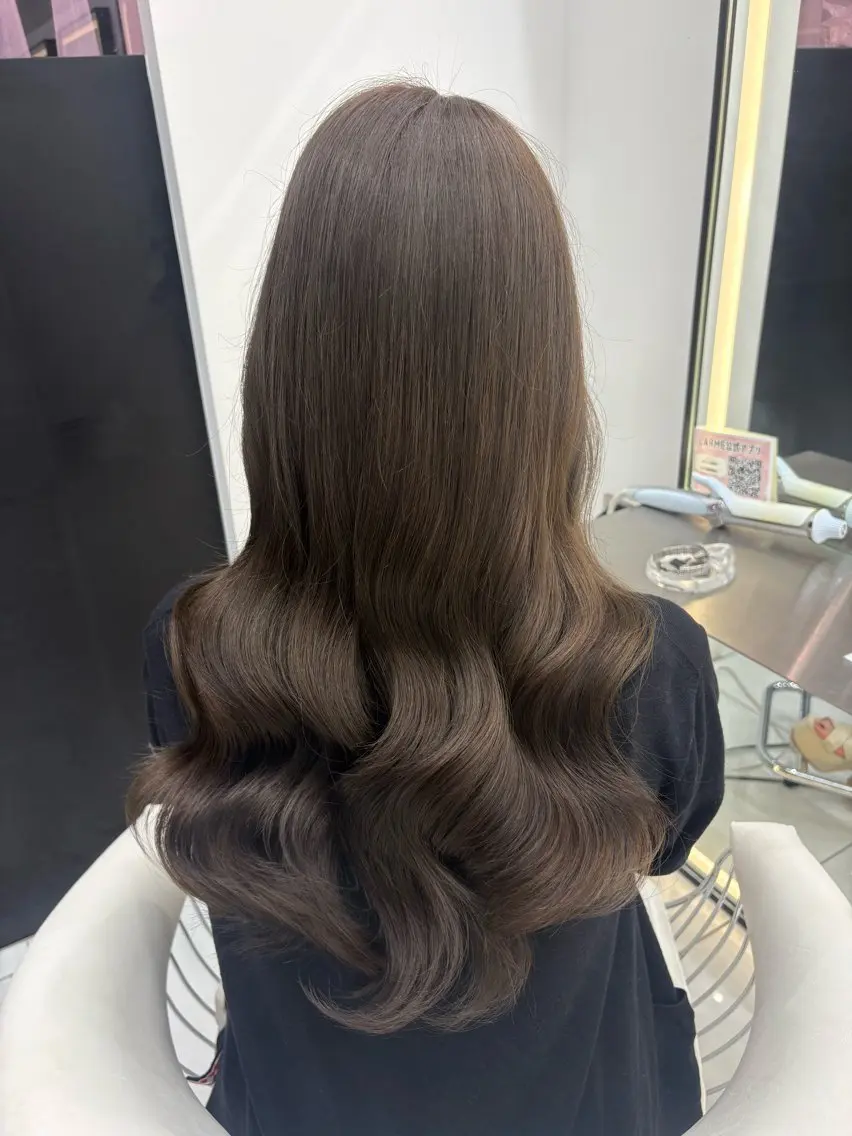 ロング カラー カット ヘアカラー トリートメント 新宿/韓国ヘア 中明度カラー/かやのヘアスタイル