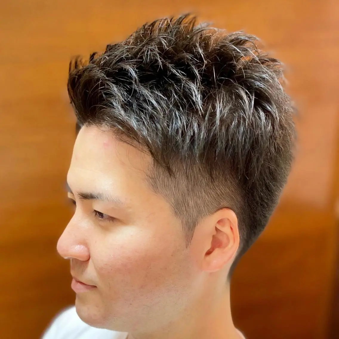 ショート メンズ アップバング ツーブロック カット ヘアカラー メンズ定着率No.1 💈君島祥太💈のヘアスタイル