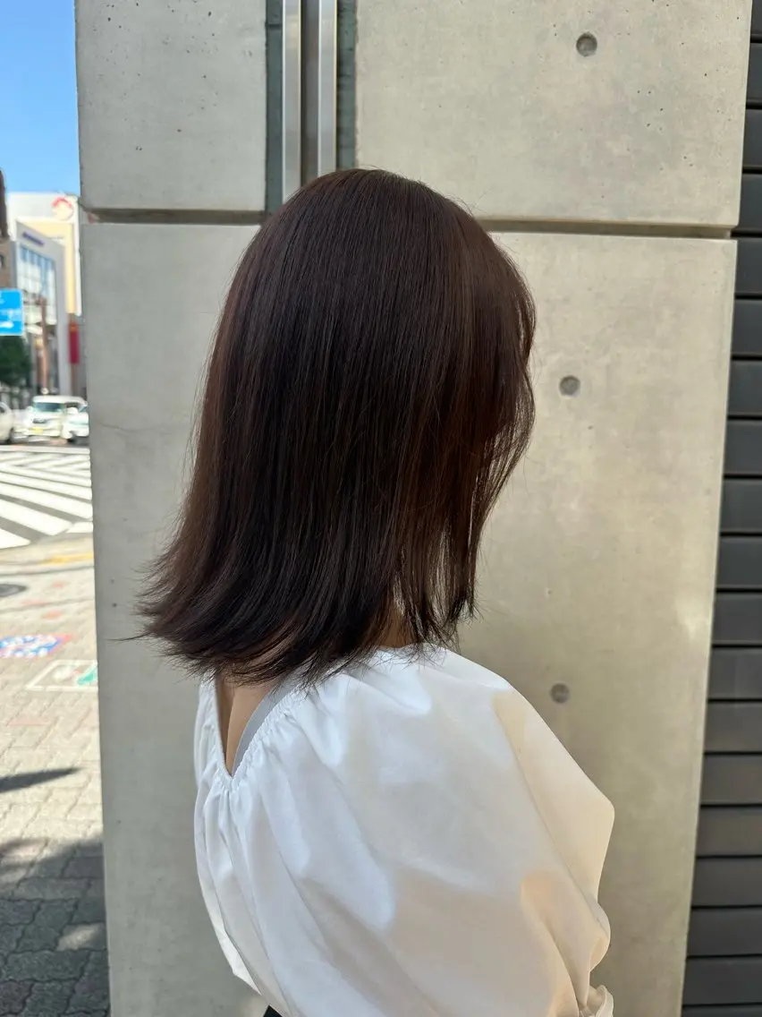 ミディアム カラー ヘアカラー ✨酸性ストレート/ 髪質改善/ケント✨のヘアスタイル
