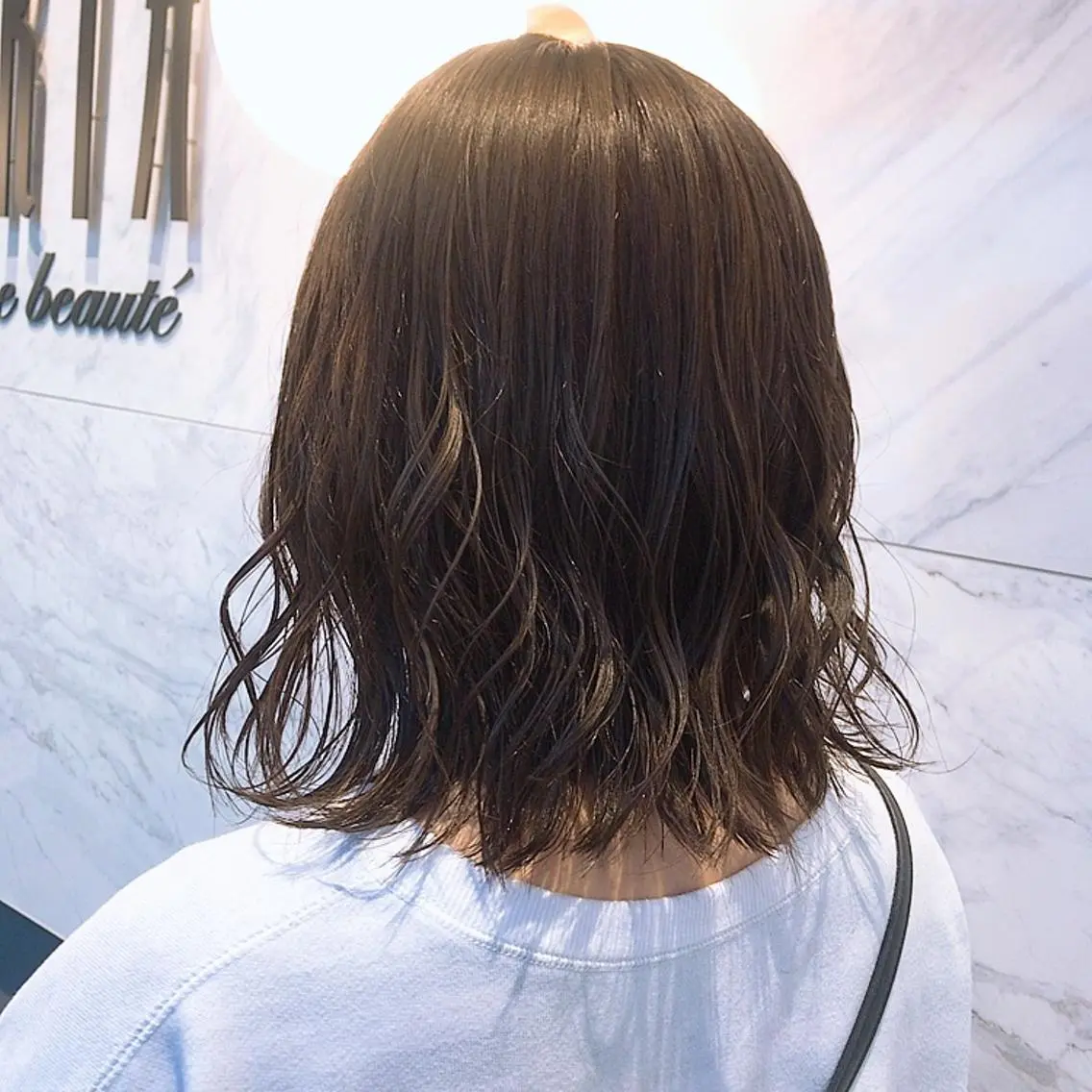 ミディアム カラー アッシュ 透明感カラー 茂木 結希のヘアスタイル