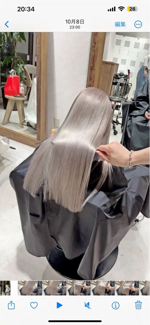 セミロング カラー 抜きっぱなしブロンド ブロンド ムラ修正💎 艶髪ハイトーン💎のヘアスタイル