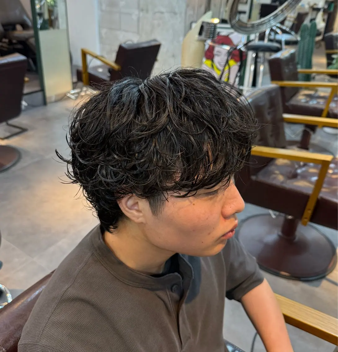 ミディアム パーマ メンズ カット パーマ HARBOR ゆづきのヘアスタイル