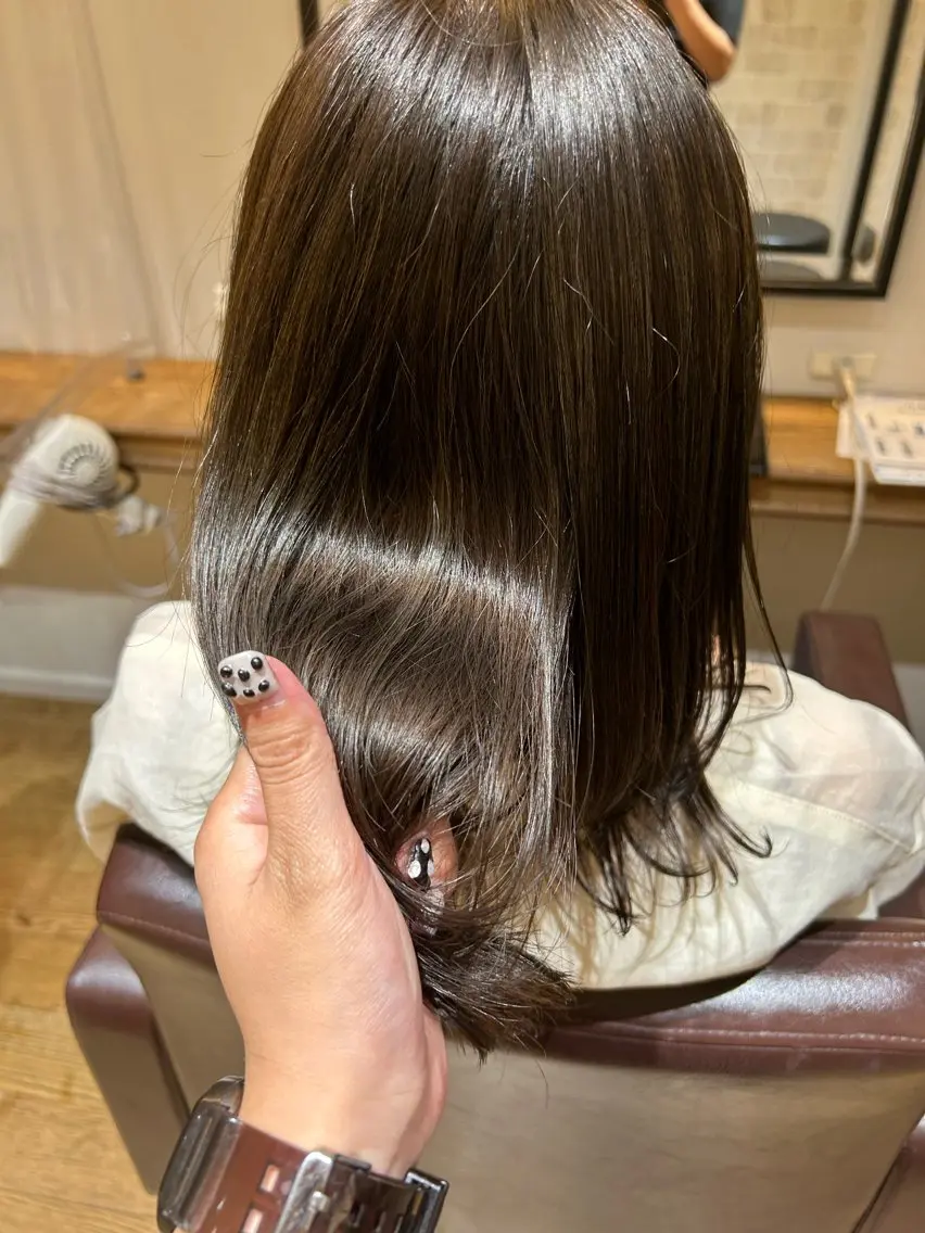 セミロング ヘアカラー トリートメント 【艶ｶﾗｰ/ｼｮｰﾄ 】田原 愛菜🐯のヘアスタイル