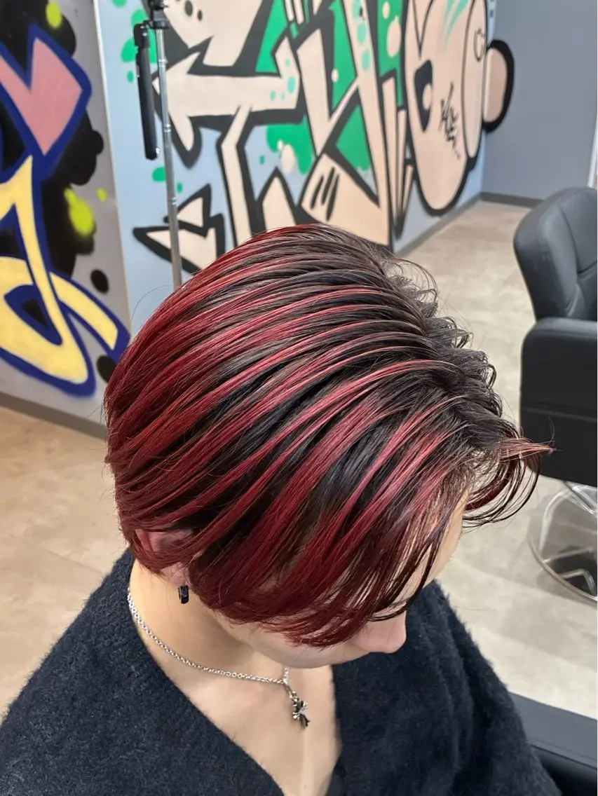 メンズ メンズバレイヤージュ メンズパーマ 🔥千咲斗のヘアスタイル