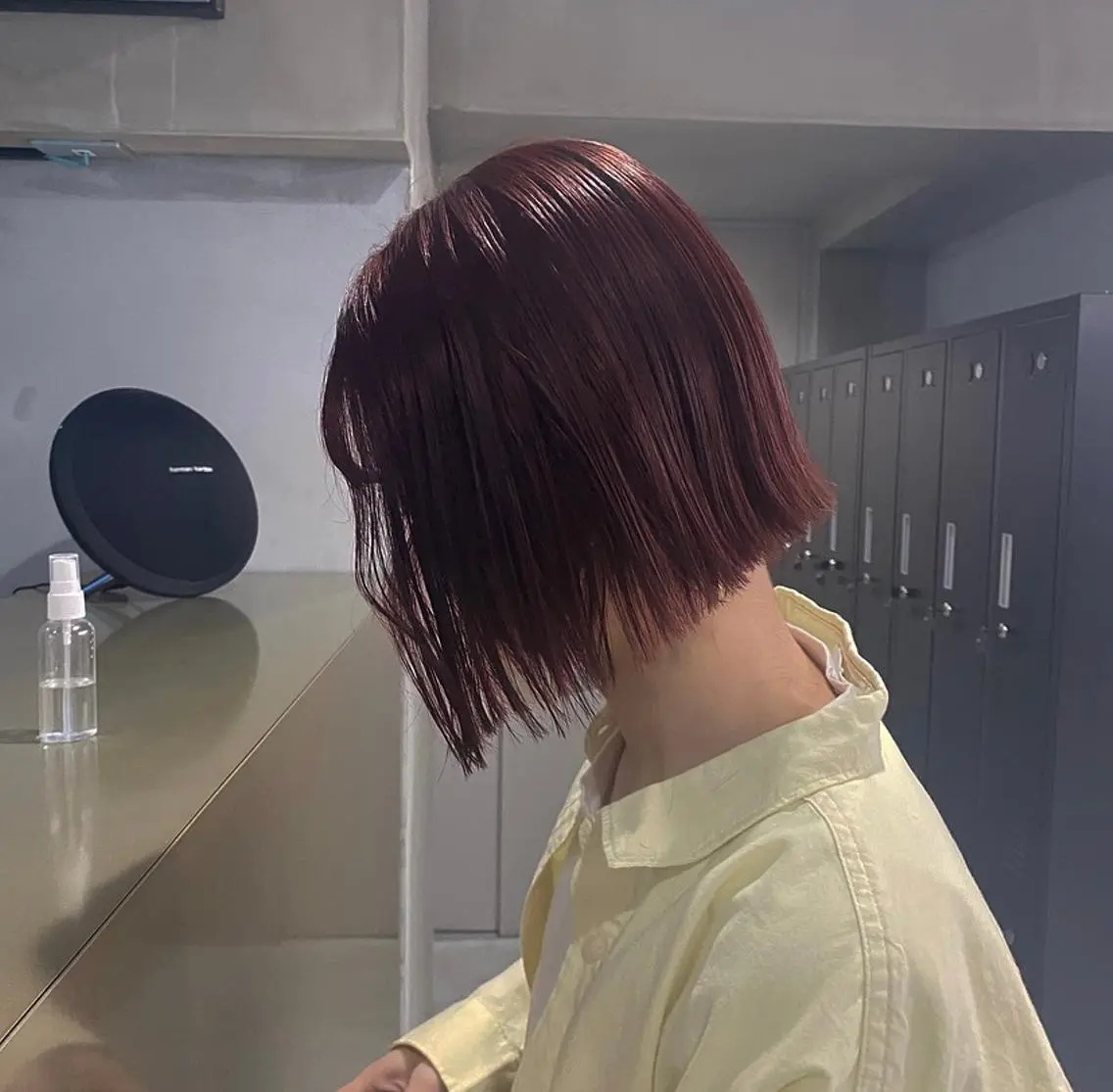 ショート カラー ブリーチ ボルドーカラー ブリーチなしカラー ハイトーン/透け感 カラー🎀真香のヘアスタイル
