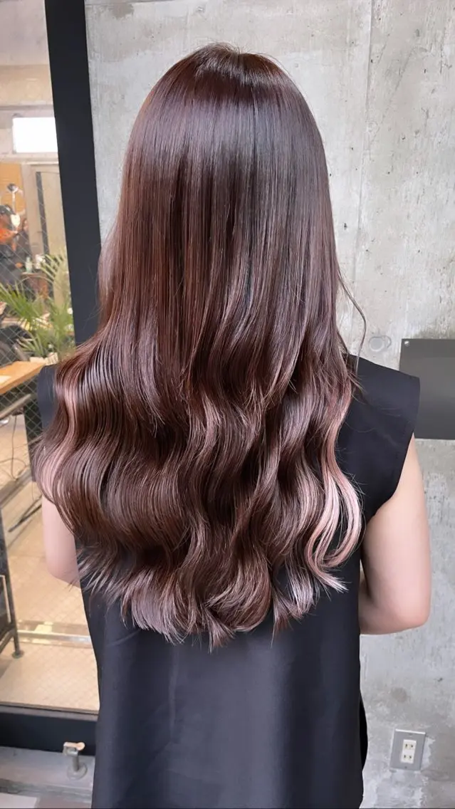 ロング カラー ヘアアレンジ エクステ TATSUYA アートディレクターのヘアスタイル
