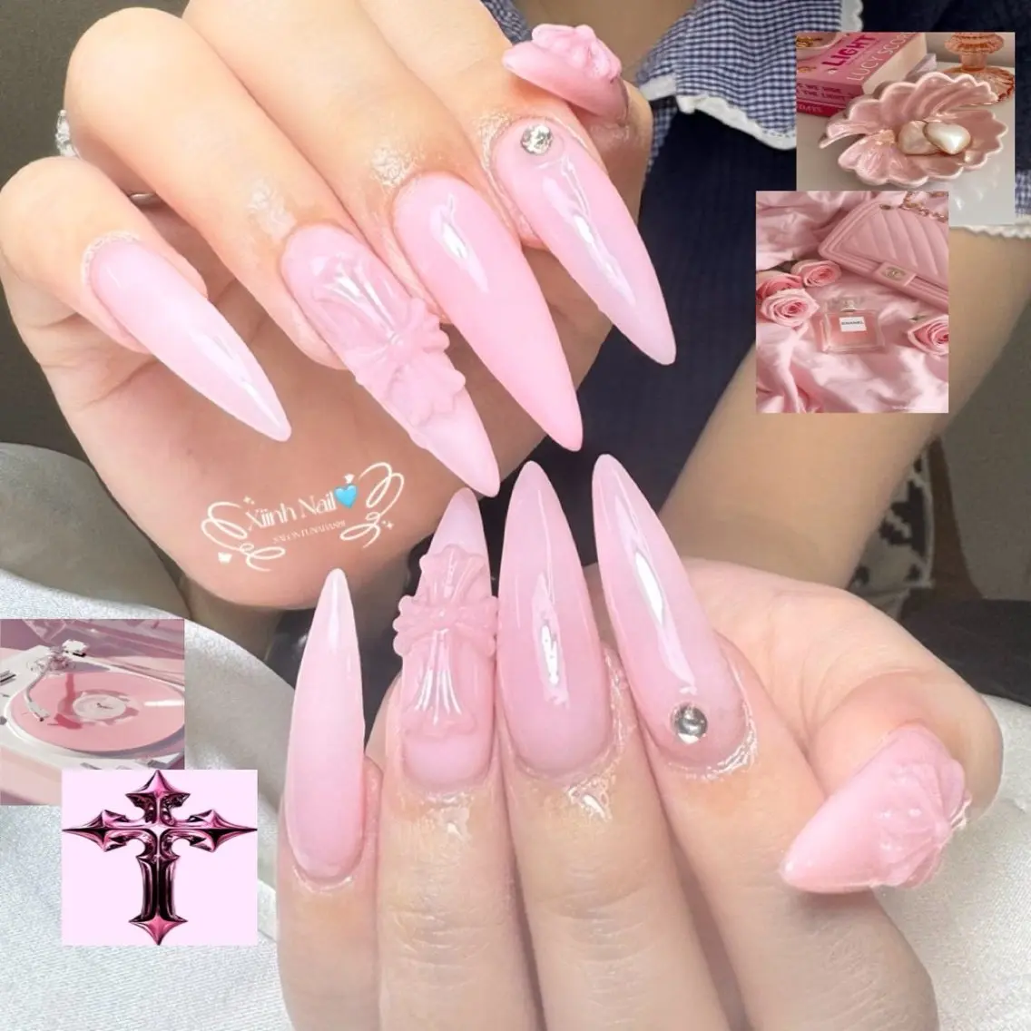 ネイル チークネイル 桜ネイル 長さ出し フットネイル ジェルネイル ハンドネイル XIINH NAIL SALONのネイルデザイン