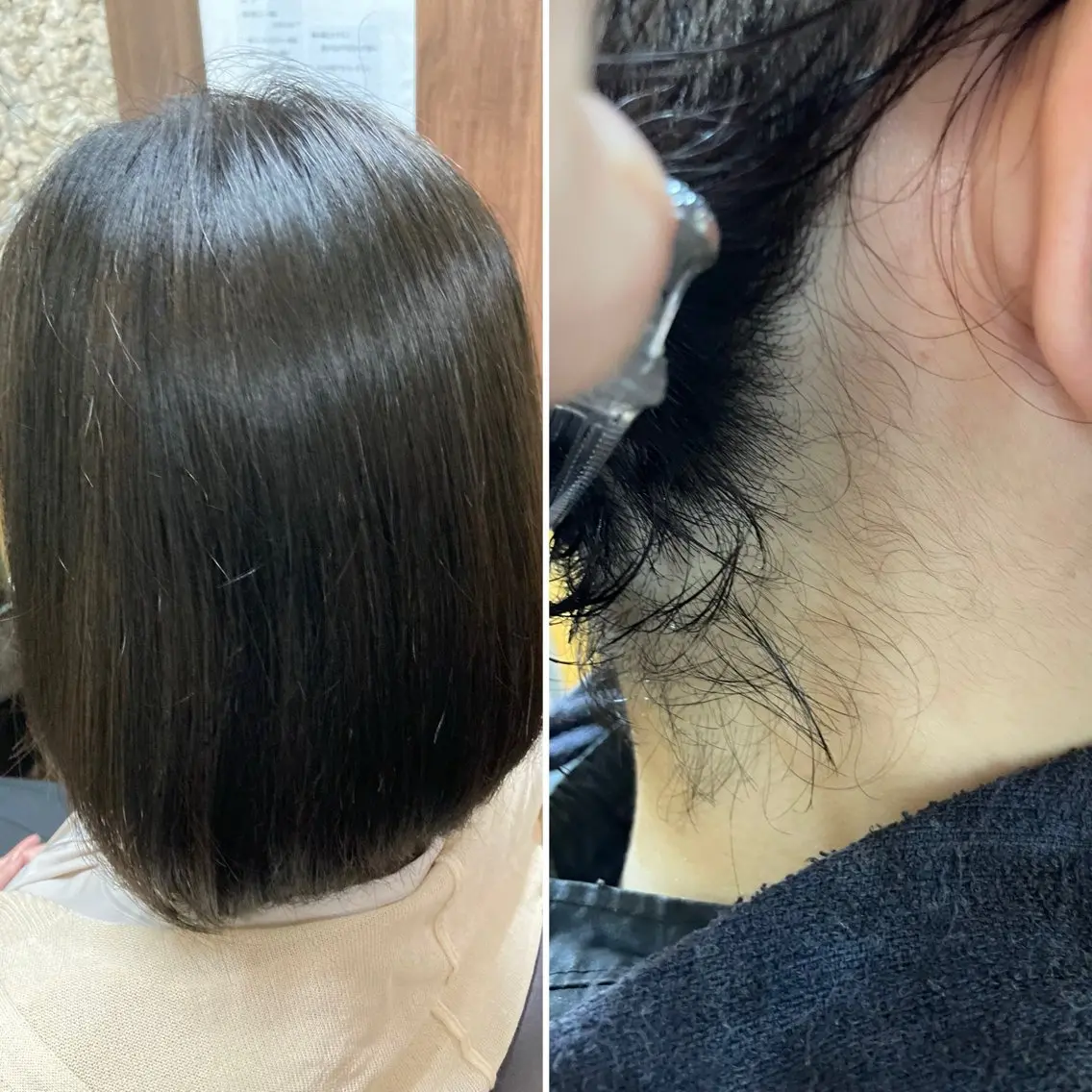 美髪矯正＋襟足光脱毛の写真