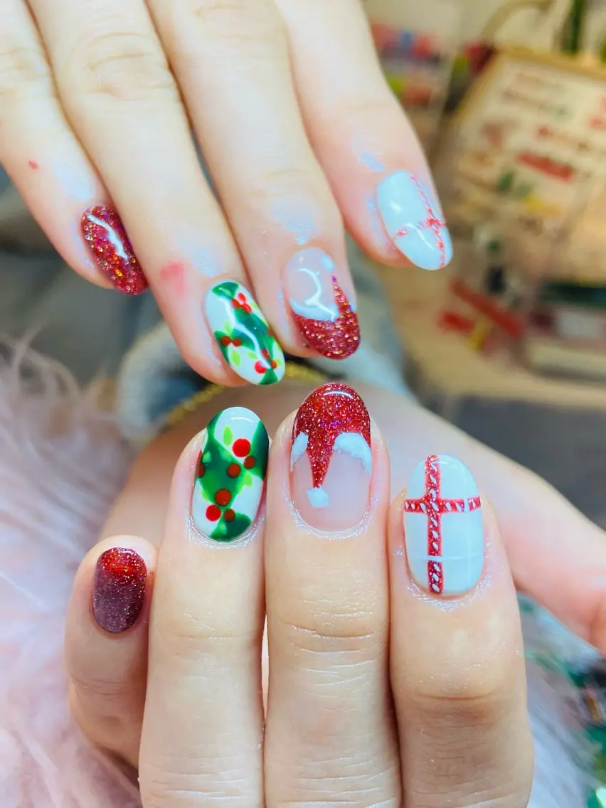 ネイル 冬ネイル クリスマス HandSnail 座間ネイルサロンのネイルデザイン
