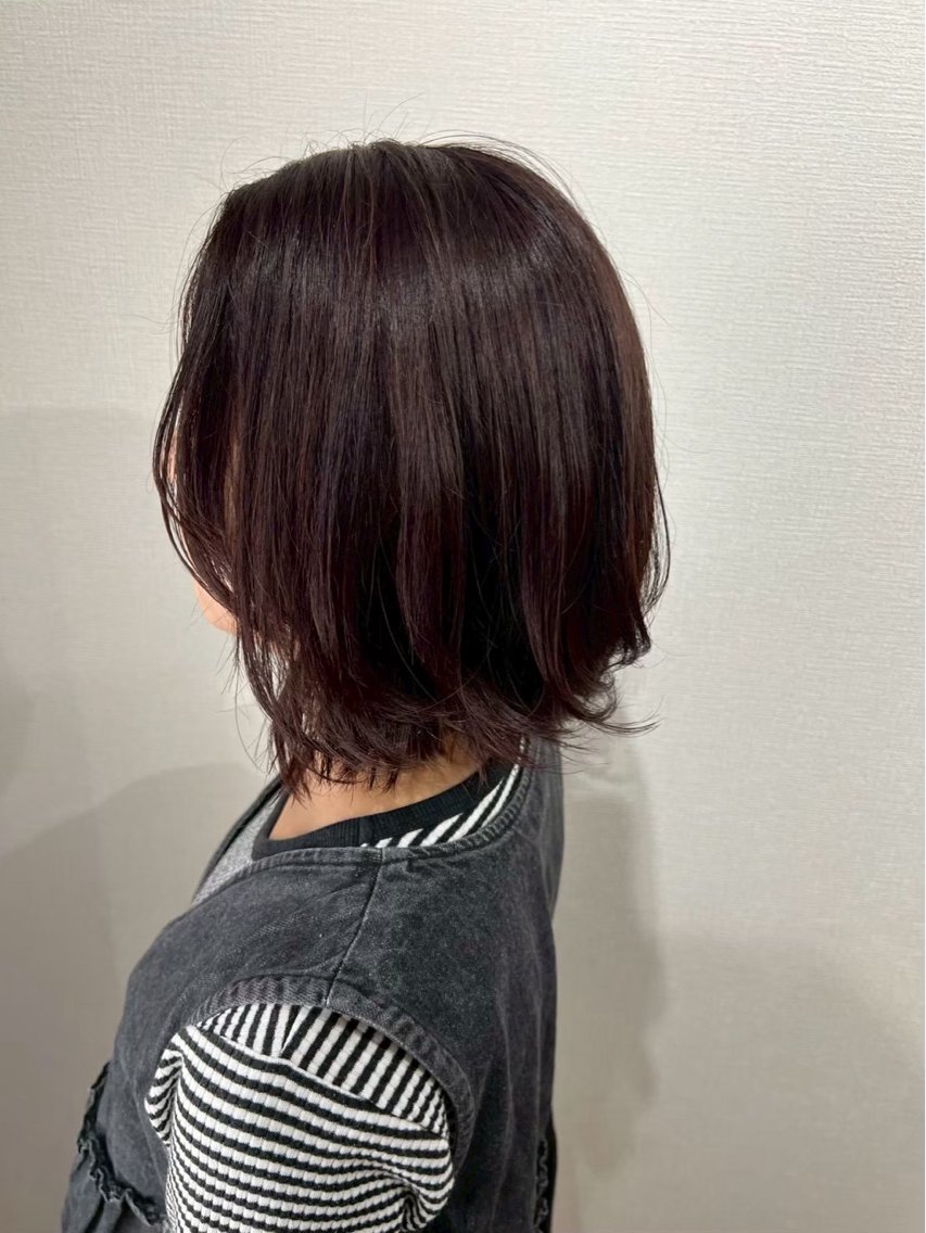 ミディアム カット ヘアカラー 藤又 歩夢のヘアスタイル