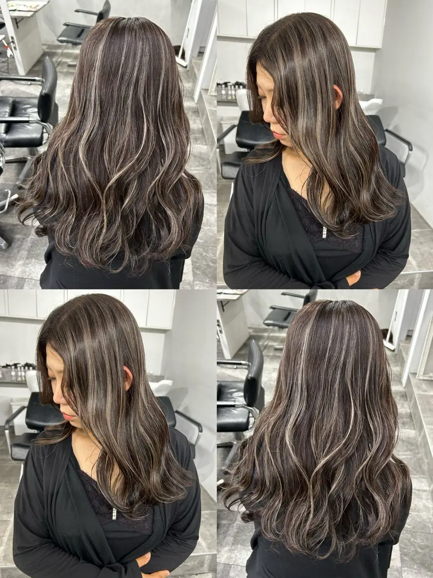 ロング ハイライト ブリーチ🐰インナー ♡ハイライト♡綾🐰のヘアスタイル