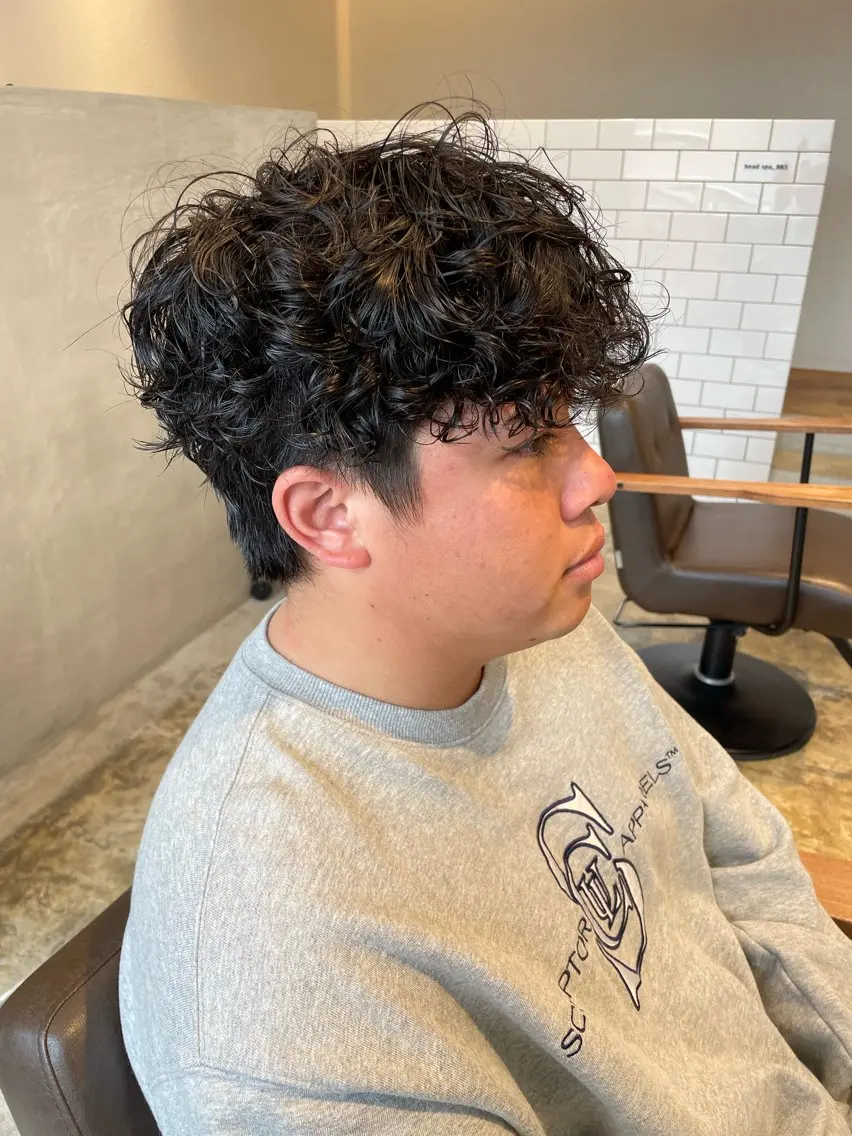パーマ メンズ カット パーマ 小宮山 桃加のヘアスタイル