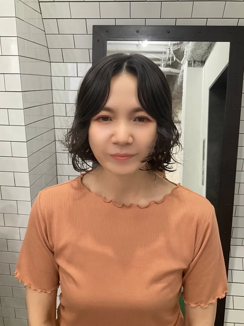 ショート ボブ カット パーマ トリートメント 中区/legare 🌈山村/髪質改善のヘアスタイル