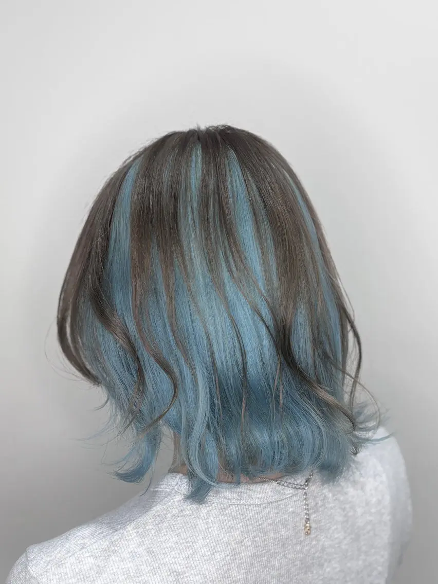 ミディアム カラー ヘアカラー トリートメント ヘッドスパ ハイトーン/ブリーチ 🦋デザイン森山陽向のヘアスタイル